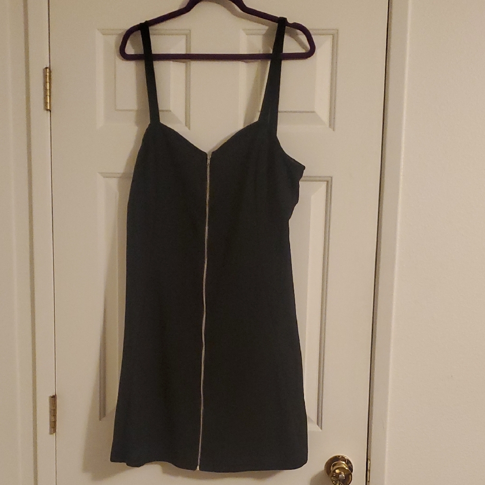 Black Zipper Front Dress